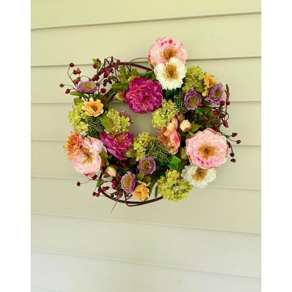 Other - Artificial Wreath Peony Flower 24" Looks Real Bendable Leaves